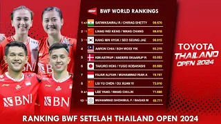 Ranking BWF Setelah Thailand Open 2024. Ganda Putra Banyak Berubah #rankingbwf #thailandopen2024