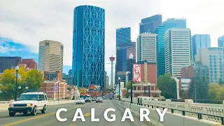 Calgary Downtown Drive 4K - Alberta, Canada