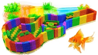 DIY - Build Hamster Playground Guitar House Aquarium With Magnetic Balls (Satisfying) - Magnet Balls