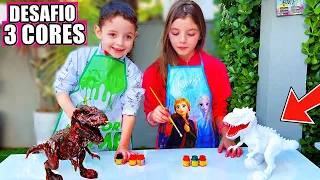 COLORINDO COM 3 CORES OS DINOSSAUROS COM MINHA IRMÃZINHA - Breno Start