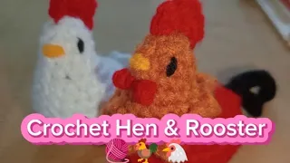 Crochet Hen & Rooster | Amigurumi 🧶🐔🐓