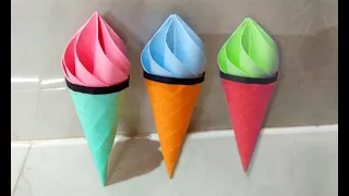 How to make paper ice cream cone | DIY ice cream | Slide Hunt Art