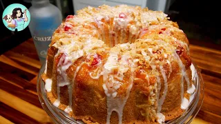 Boozy Coconut Pineapple Upside-Down Bundt Cake🥥🍍