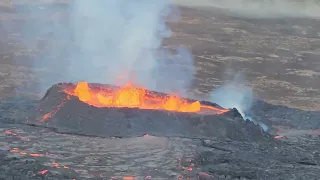 Litli-Hrutur volcano eruption in Iceland, July 23, 2023
