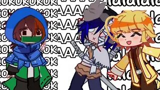 lalalalala + okokokok + aaaaaa || kny {} swap au || inosuke,zenitsu,tanjiro // hastag:#gacha