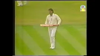 Get a grip Merv! Big Merv Hughes loses control and throws his bat during the  1st Ashes Test 1989