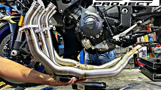 Yamaha R6 2018 AKRAPOVIC OPTIONAL HEADERS + SC PROJECT  S1 slip on Install🔥  [SUPER LOUD]