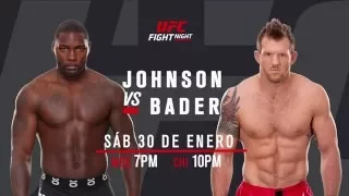 UFC Fight Night Johnson vs Bader en vivo por UFC NETWORK