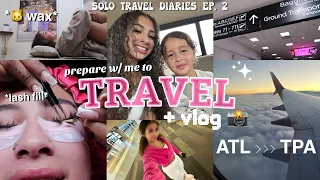 vlog: PREP & TRAVEL WITH ME | lash appt, brazilian wax, toes, etc. | solo travel diaries ep. 2 ✈️