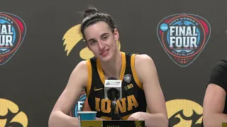 Caitlin Clark, Kate Martin, Lisa Bluder press conference after championship loss to South Carolina