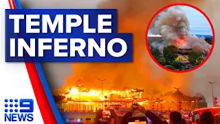 Fire destroys Melbourne buddhist temple | 9 News Australia