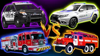 USA vs Ukraine Police, Ambulance, Fire Truck Siren Horn Sound Variations in 60 Seconds