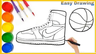 How to draw boot shoes easy | Nike Air jorden shoe drawing | step by step boot Drawing for kids