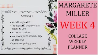 Week 4 Margarete Miller Collage Weekly Planner 2023 : Collage Art Page : Easy Collage Art Challenge