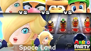 Mario Party Superstars Rosalina vs Wario vs Donkey Kong vs Luigi at Space Land