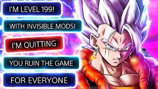 He's An INVISIBLE Level 199 Modder. So I Used True Ultra Instinct Gogito. I Then Made Him Rage Quit.