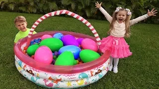 Diana and Giant toy Eggs with Surprise