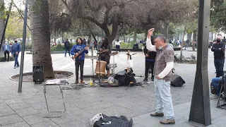 Grupo Valparaíso "sobreviviendo" en plaza de armas, Santiago de CHILE | 아르마스 광장의 뮤지션 그룹 Valparaíso