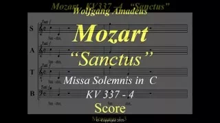 Mozart - Missa Solemnis in C major - KV 337 - 4 Sanctus - Score