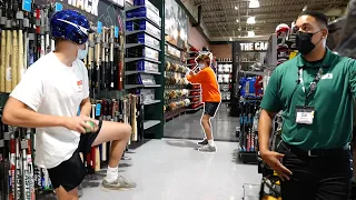 Playing Baseball in a Store!