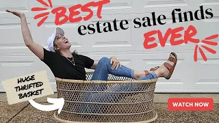 The best estate sale finds ever • thrifting vlog and haul • I thrifted the largest basket EVER