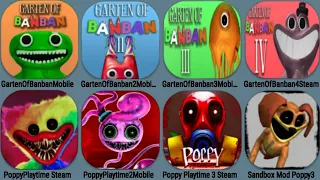 Garten Of Banban Vs Poppy Playtime Vs Sandbox - FULL BOSS DOGDAY ALL JUMPSCARES