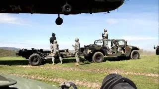 B Brty 1-143 FA M119 105mm towed howitzer sling load CH-47 Chinook Success