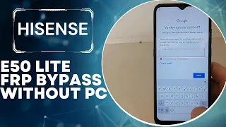 Hisense E50 Lite (HLTE228E)Google Account Remove/Hisense E 50 Lite Frp Bypass Without PC Easy Way.