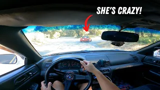 Girl in a Miata outruns my Prelude on Touge ! | POV