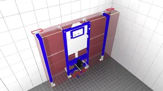 Installation of a wall-mounted toilet and covering with Tulppa board