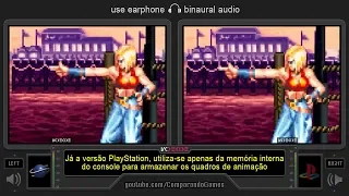 Real Bout Fatal Fury (Sega Saturn vs PlayStation) Side by Side Comparison