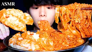 ASMR KOREAN SPICY NOODLES + JAPANESE MOCHI + KIMCHI DUMPLINGS (Eating Sound) | MAR ASMR