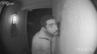 Raw: California man caught licking doorbell