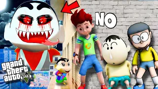 GTA5: Evil Shinchan, kicko ,Oggy,Jack,Nobita Play Wood Ramp with Franklin & Shizuka