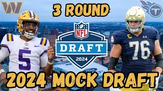 3-Round 2024 NFL Mock Draft | WITH TRADES! | Tee Higgins to The JETS?!