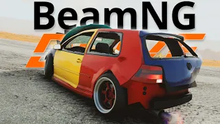 VW GOLF 4 VS. LONG DESERT ROAD! - BEAMNG.DRIVE MODS