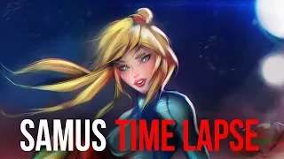 Samus Zero Suit Fan Art - Time Lapse Speed Paint. - (Metroid/ Nintendo)