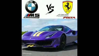 Bmw M5 vs Ferrari 488 pista drag race 🔥💨