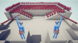 DUO SPEAR THROWER GOD vs 100x ARMY | Totally Accurate Battle Simulator TABS