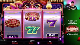 Zoltar slots LIVE with MULTIPLE BONUS ROUNDS [Online Gambling with Jersey Joe # 123]