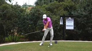 ZACH JOHNSON 120fps DRIVER FACE-ON SLOW MOTION & REGULAR GOLF SWING - 1080p HD