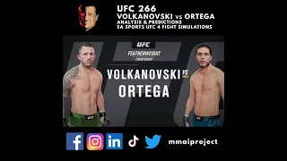 #UFC266 Alexander Volkanovski Brian Ortega Featherweight Intro Simulation Recap & Prediction #shorts