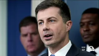 Transportation Secretary Pete Buttigieg speaks from East Palestine