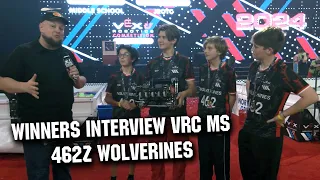 462Z Wolverines Winners Interview | VEX Worlds VRC MS Over Under
