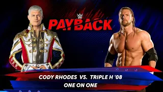 WWE 2k24 - Triple H '08 vs Cody Rhodes Match|Payback