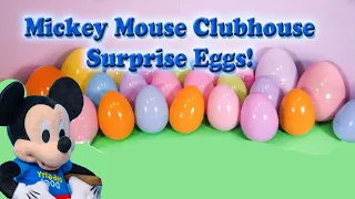 Opening  Mickey Mouse Funny Surprise Eggs with the Assistant