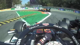 Onboard of Max Verstappen with THAT crash Lewis Hamilton Italian GP 2021