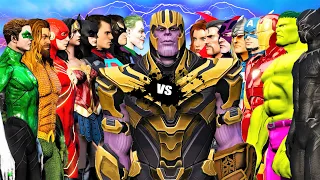 THE AVENGERS MARVEL COMICS VS JUSTICE LEAGUE DC COMICS  Vs THANOS ARMY (Special Edition Epic battle)