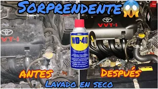 COMO LAVAR El MOTOR DEL CARRO en SECO/ INCREÍBLE TRUCO😱, LIMPIEZA DE MOTOR CON WD-40.