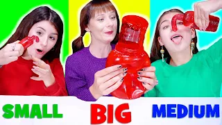 ASMR Big, Medium and Small Food Challenge by LiliBu (Honey Jelly, Chocolate, Cheese)